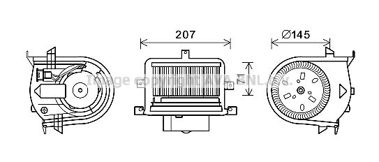 AVA QUALITY COOLING Sähkömoottori, sisätilanpuhallin VW8350